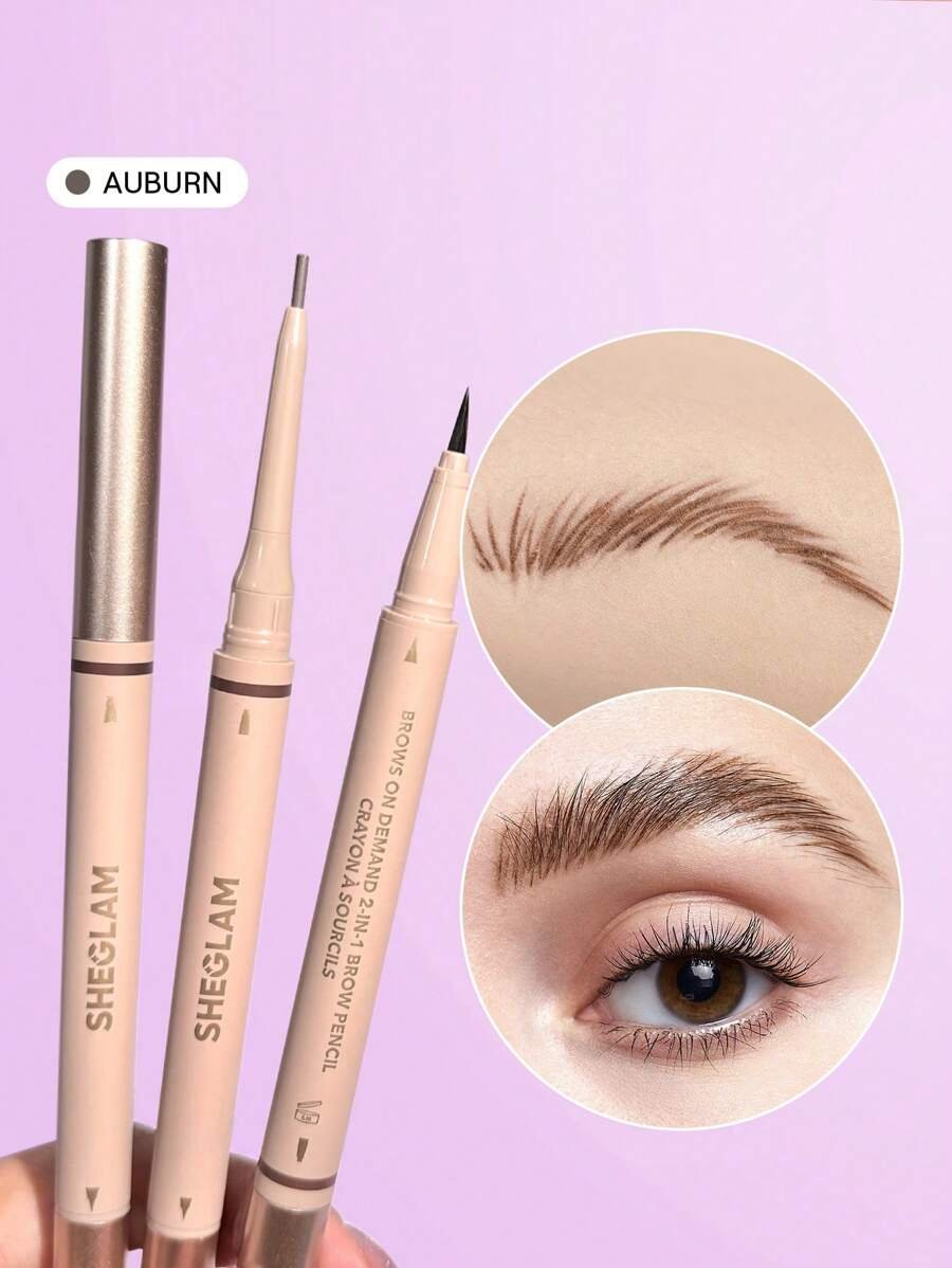 SHEGLAM قلم حواجب 2 في 1 من Brows On Demand-قلم حواجب سائل مقاوم للماء بلون بني فاتح مقاوم للعرق ومضاد للزيوت وملء طبيعي للحواجب وتحديد الحواجب وكريم جل مكياج حواجب وعيد الميلاد حفل التخرج عيد ميلاد عطلة صيف خريف واي تو كيه أنيق أزياء نساء علامة تجارية مكياج مستحضرات تجميل الجمال حفلة شاطئ بحر سفر تخييم في الهواء الطلق مدرسة حرم جامعي رحلة مهرجانات ديكور هدية هدية وردة فتاة تنكر أفضل لون سحر أجواء - Image 7